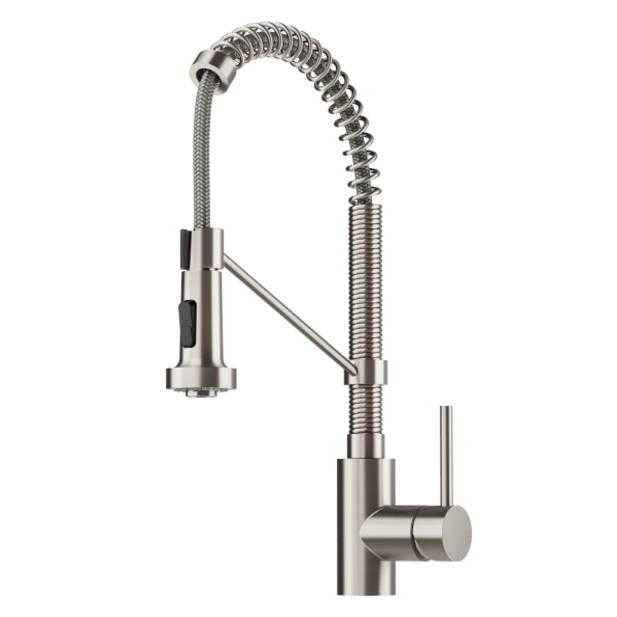 Bolden Commercial Style 2-Function Single Handle Pull Down Kitchen Faucet in Spot-Free Stainless Steel, KPF-1610SFS