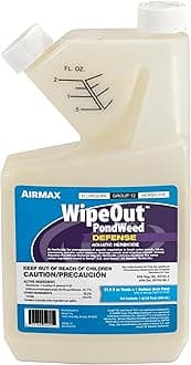 Airmax Wipeout Pond Weed Defense, Herbicide & Aquatic Weed Control, Controls Duckweed & Other Unwanted Submerged & Floating Vegetation, Easy-to-Use & Long Lasting, All-Season Treatment - 32 Ounce