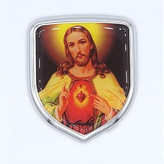 S2S Stylish 3D Jesus Christ Chrome Sticker Emblem Badge Logo | Durable & Stylish Automotive Decoration | For Cars & Bikes (JESUS CHRIST)