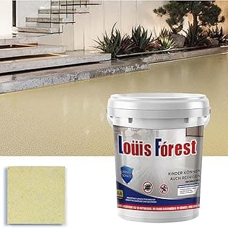 1KG Louis Forest Epoxy Floor Paint, Non-Slip, Waterproof, Odorless Floor Coating with Marble Effect (High-Gloss Finish), Louis Forest Waterproof Paint (Yellow)