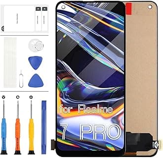 LADYSON LCD Screen for Realme 7 Pro RMX2170 Screen Replacement Kit for Realme 7 Pro RMX2170 LCD Display Touch Screen Digitizer Full Assembly Parts (Black)