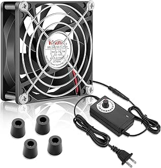 Wathai 80mm Small Computer Cooling Fan with AC Plug, 110V 120V 220V 240V Fan Enhanced Cooling Solution for Electronic Components, PC Cases, Greenhouses, Terrariums, and Modem Cool Projects