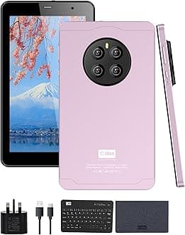 C idea 7" Smart Tablet CM518 Pro, Android 13 Kids Computer Tab with Wiresless Keyboard and Protective Cover, Single SIM 5G LTE Wifi, Zoom & Tiktok Supported (Golden)