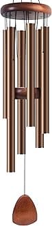 Large Aluminium Wind Chimes 37 Inches to Create a Zen Atmosphere Suitable for Outdoor, Garden, Patio Decoration. Classic Wind Chimes with Wind Catcher Suitable as A Gift for Unisex(Coffee)