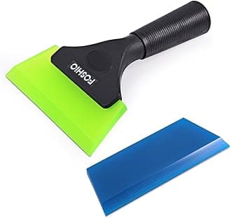 FOSHIO Rubber Squeegee to Clean Car Glass,Window,Shower- 1 Extra Car Rubber Blade- Smooth for Car Window film,Glass Sticker, Wall Sticker Installation.