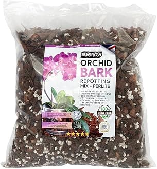 Specialized Orchid Bark Mix with Perlite - Perfect for Orchid Potting and Repotting - Enhances Drainage and Aeration (5L)