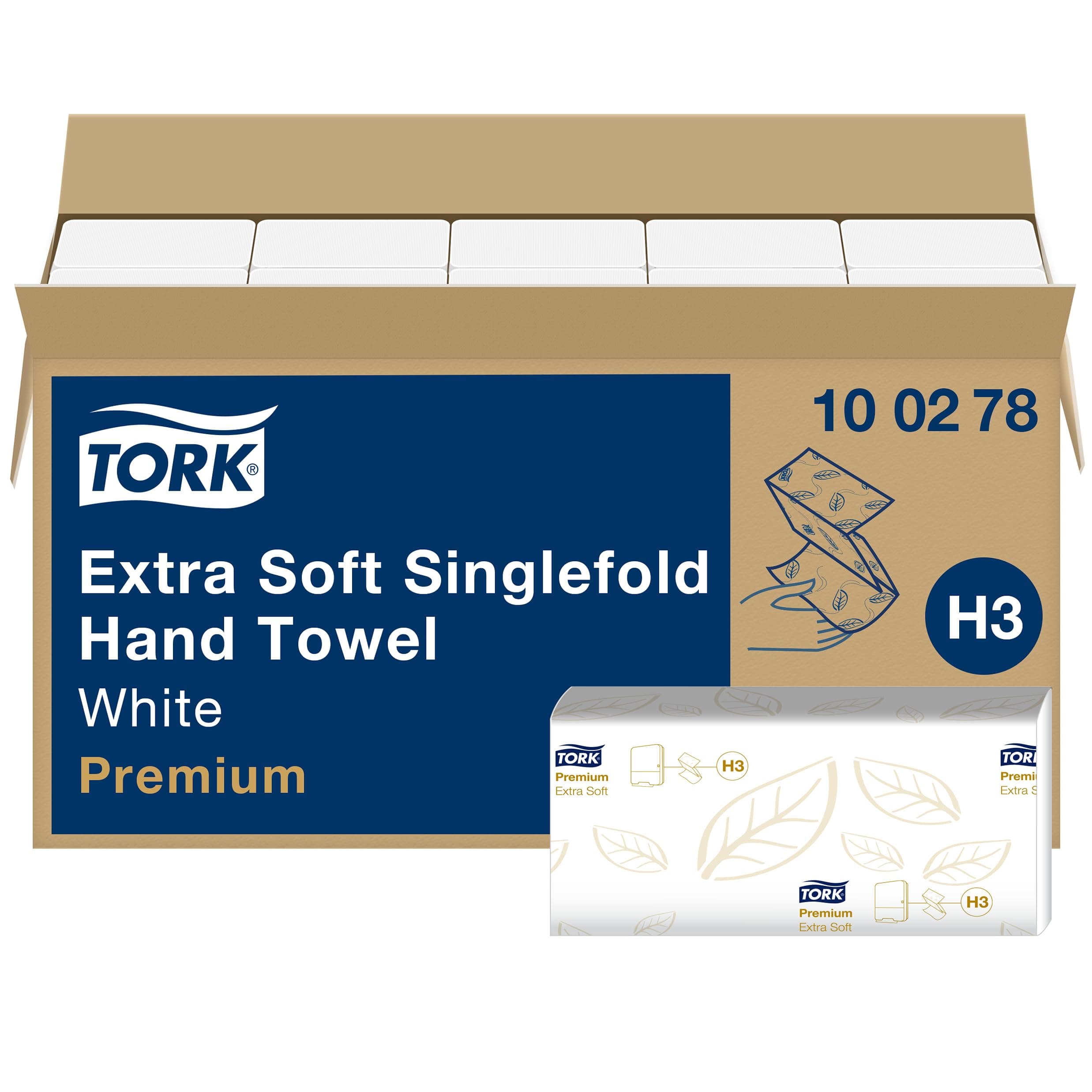 Tork Extra Soft Singlefold Hand Towels, White, QuickDry Technology, Embossed ...