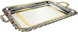 Zolten Silverplated Large Size Rectangle Tray Gold/Silver Colour 59.6X46.6 Cm