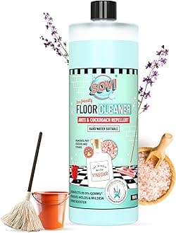 Floor Cleaner with Vinegar Power – Repels Cockroaches & Ants, Removes Stains & Pet Odour, Child Safe, Pet Friendly, Eco-Conscious Cleaning Solution, French Lavender Fragrance 950ml(Pack of 1)