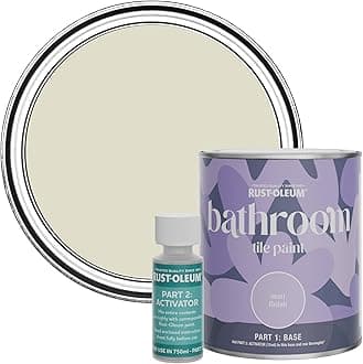 Rust-Oleum Beige Water-Resistant Bathroom Tile Paint in Matt Finish - Relaxed Oats 750ml