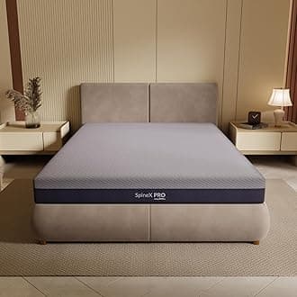 SleepyHug AirCell Ortho SpineX PRO Orthopedic CoolFlow Memory Foam 8 Inch Mattress with Honeycomb Grid, Perfect for Queen Bed Size White & Blue (LxWxH -72x60x8 Inch)