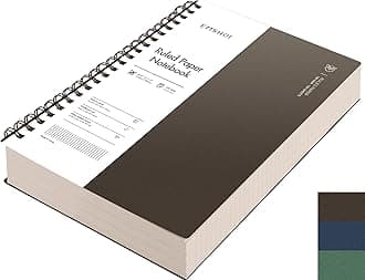 EMSHOI A4 Spiral Notebook, 11.2" X 8.27", College Ruled Lined Journal, 300 Pages/150 Sheets, Easy Tear Perforated Pages, 100gsm Thick Paper, Waterproof Softcover, for School Work Writing-Coffee