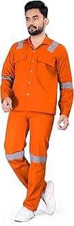 AREEVANZ Men's Reguler Fit Cotton Industrial Work wear Coveralls Shirt and Pant with Two Inch Reflective Tape
