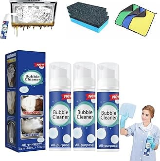 Bubble Cleaner, Bubble Power Cleaner, Bubble Cleaner Foam Spray, All Purpose Rinse Cleaning Foam, Powerful Stain Removing Foam Cleaner, All Purpose Powerful Stain Removal Kit (100ml * 3)