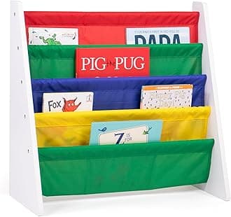 Humble Crew Children's Bookcase Storage Rack with 4 Tiers, Children's Bookrac...