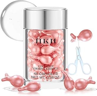 HKH Retinol Serum for Face - Anti-Aging Night Serum with Vitamin E, 48 Capsules, Retinol Facial Oil to Reduce Wrinkles, Firm & Hydrate Skin, Non-Greasy, Travel-Friendly Skincare, with Scissors