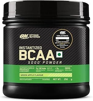 BCAA, 5g BCAAs in 2:1:1 Ratio, 30 servings, For Muscle Recovery & Endurance, Intra workout, Informed Choice certified (250gm, Green Apple)