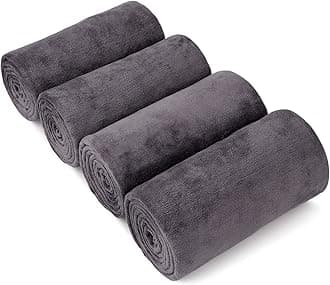 Orighty Bath Towel Pack of 4 - Soft Feel Grey Bath Towel Sets, Highly Absorbent Microfiber Towels for Body, Quick Drying, Microfiber Towels for Sport, Yoga, SPA, Fitness, (27’’ x 54’’)