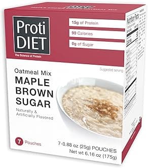 High Protein Maple Brown Sugar Oatmeal - Sugar free Instant Oatmeal for a Healthy and Nutritious Breakfast, Packed with Essential Nutrients - 7 Count Box