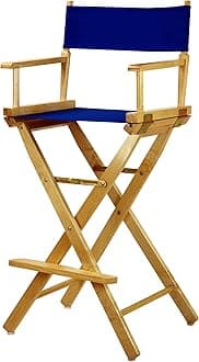30-Inch , Natural Frame/Royal Blue Canvas : Casual Home Natural Frame Canvas Director Chair, 30", Royal Blue