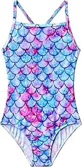 Girls Swimsuits One-Piece Bathing Suits Multicolor Kids Sport Summer Beach Swimwear for 2-10 Years Old