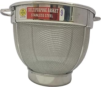 Rice Strainer Bowl for Pasta Spaghetti Washing Bowl fine Mesh Pot Rinse Vegetable Fruit Drainer Stainless Steel Strainer Sieve Colander