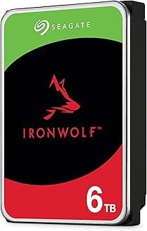 IronWolf 6TB Internal NAS HDD CMR 3.5 Inch SATA 6Gb/s 5400 RPM 256MB Cache for RAID NAS (ST6000VN006)