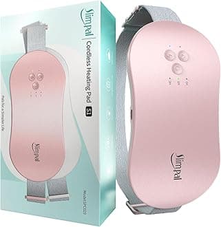 Slimpal Portable Heating Pad for Period Cramps, Electric Cordless Heating Pad for Menstrual Cramps Relief, 3 Timer Auto Off Setting, Wearable Heat Pad Belt for Her Women Girl Wife, Pink