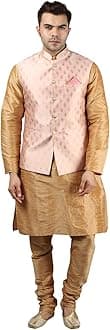 Uri and MacKenzie Men's Silk Blend Kurta Pajama with Designer Ethnic Nehru Jacket/Modi Jacket