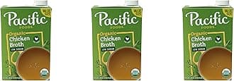 Pacific Foods Low Sodium Organic Free Range Chicken Broth, 48 oz Carton (Pack of 3)