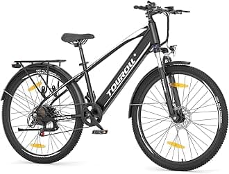 Touroll J1 ST 27.5" Electric Bike for Adults, 7 Speed Electric Bicycle with 36V 15.6Ah Removable Battery, 100km Range Pedal Assist City E Bike for Commute and Trekking, LCD Display, Dual Disc Brake