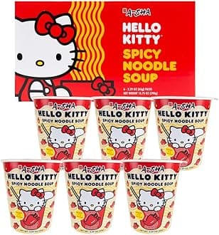 Prince Katsu Hello Kitty Noodle Soup 6-Pack(65g/cup) (Spicy flavor)