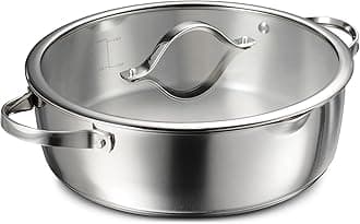 Tramontina Tempo Tri-Ply Base Stainless Steel 6-Quart Braiser Pan with Glass Lid, Induction-Ready, Oven-Safe, Dishwasher-Safe