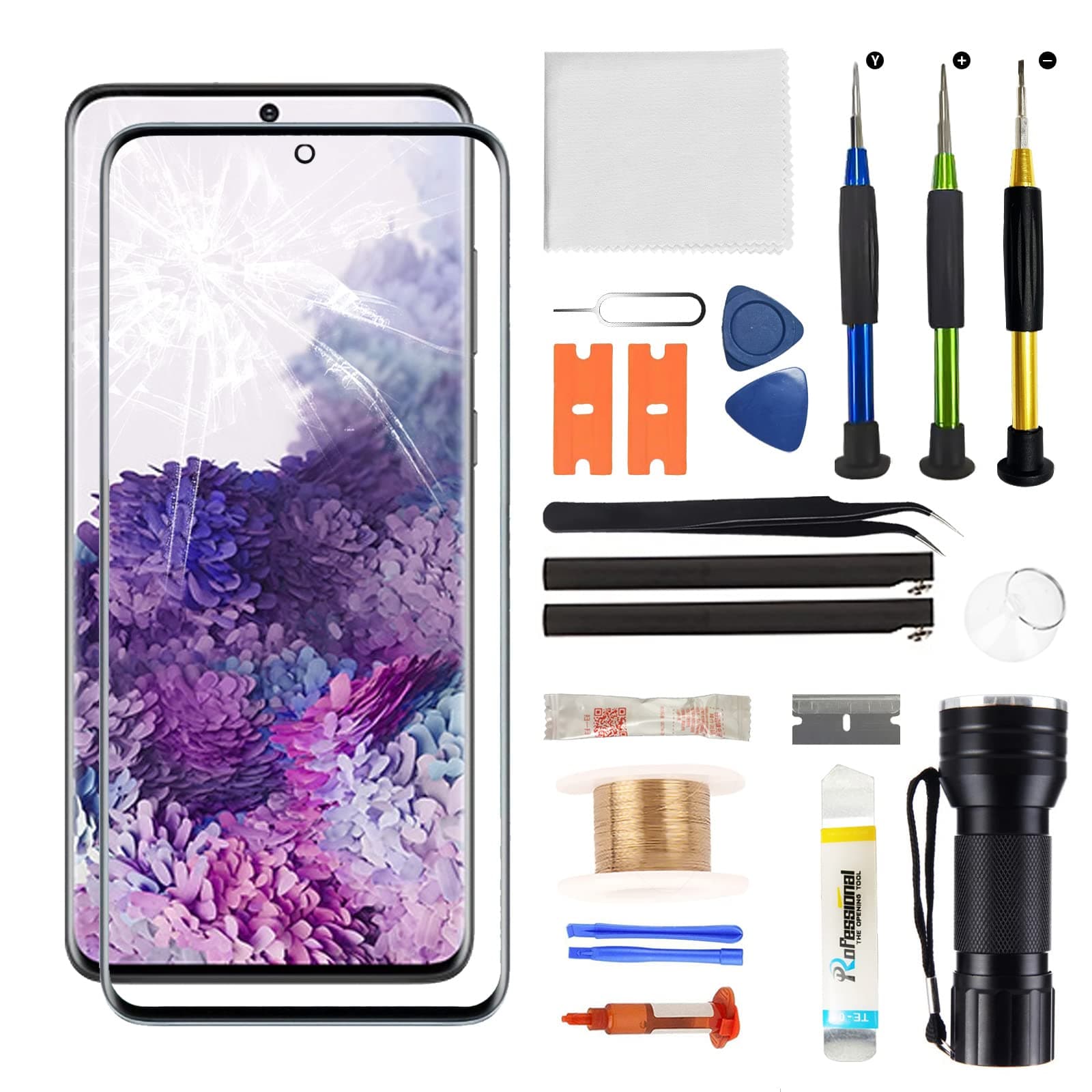 for Samsung Galaxy S20 Plus Screen Replacement,Replacement Screen for Galaxy S20 Plus Series 6.7 inch,Glass Replacement Kit with Repair Tools,Waterproof Adhesive(NO OLED & Touch Digitizer)