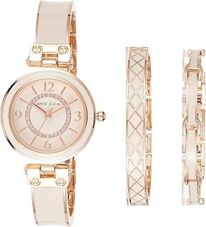 Anne KleinWomen's Accented Bangle Watch and Bracelet Set, AK/3296