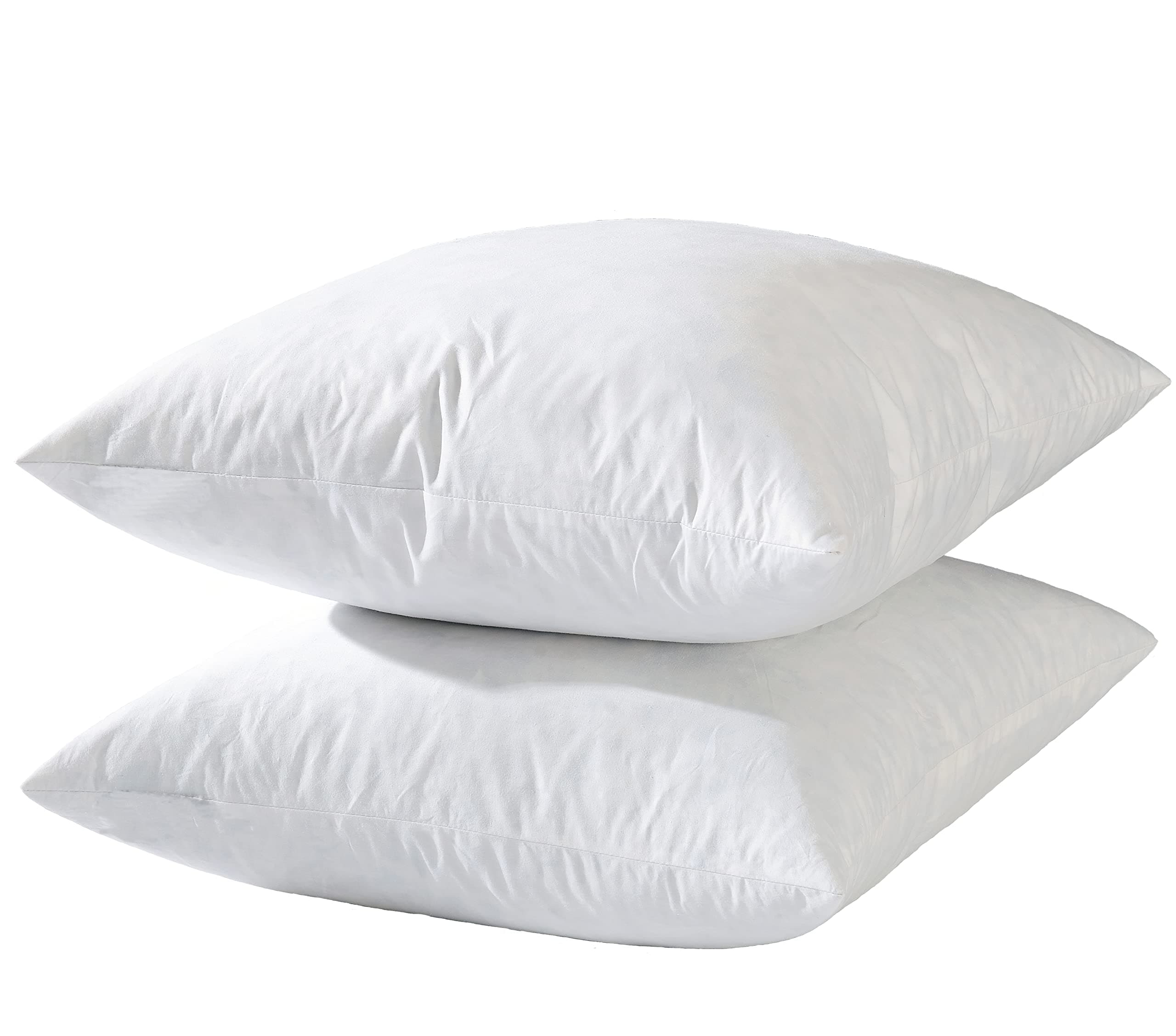 basic home® Hotel-Style Goose Feather Pillow Insert for Sofa & Bed - 100% Odorless & Plump Cushion Filler - 233TC Cotton with Inner Liner to Prevent Poking (22x22 Inch)