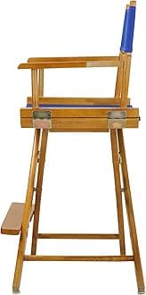 Casual Home 24" Director's Chair Honey Oak Frame-with Royal Blue Canvas, Counter Height
