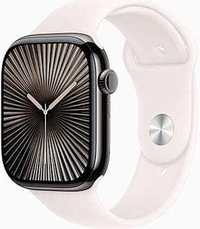 Apple Watch Series 10 [GPS + Cellular, 42mm] - Slate Titanium Case with Light Blush Sport Band, M/L (Renewed)
