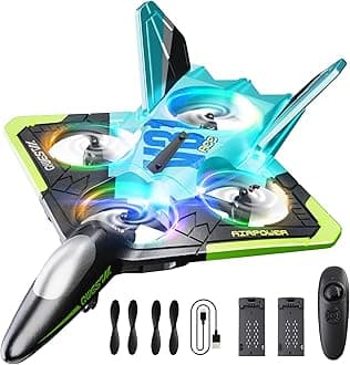 4DRC V31 Foam RC Planes Remote Control Airplanes for Kids Adults 8-16, Remote Control Planes Fighter Jet with Light, 360° Flip Fighter Jet Toy, Gravity Sensing, Stunt Roll, Gifts for Kids Boys