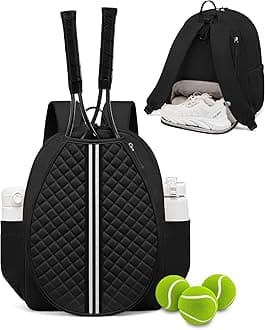 Sucipi Tennis Bag, Quilted Tennis Sling Crossbody Backpack, Water Resistant Tennis Racket Bags for Women Men, Suitable for Pickleball Tennis Badminton