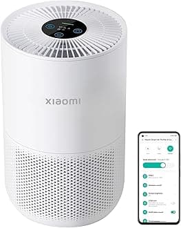 Smart Air Purifier 4 Compact for Home Bedroom, 48㎡ Coverage, 20dB Ultra Quiet HEPA Filtration, App Control, White