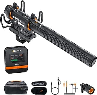 COMICA VM40 Shotgun Microphone with Wired & Wireless Modes, 48kHz/32-bit Float Recording, 32GB Storage, Super Cardioid Video Mic for Canon, Nikon, Sony DSLR Camera, Camcorder, Filming, Video Recording