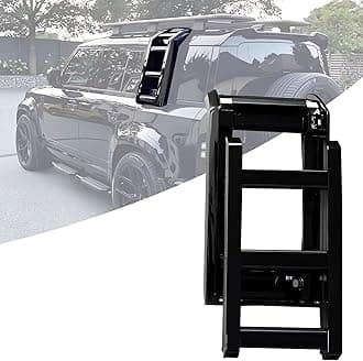 Side Ladder for Defender, Side Access Ladder Roof Rack, Side Window Roof Step Ladder for Land Rover Defender 90 110 130 L663 2020-2023 (Glossy Black)