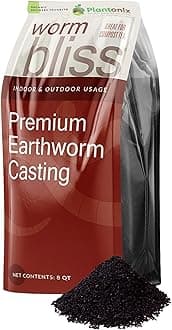 Worm Bliss (8 Qts) - Organic Worm Castings for Plants & Gardening - OMRI-Listed Earthworm Castings for Plants, Vegetables, Flowers, & Potting Soil - Organic Garden Fertilizer Rich in Nutrients