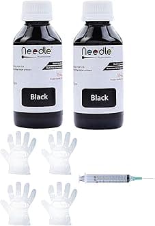Needle 2x100gms Cartridge Refill Ink | Made in India | Compatible with Inkjet Printers | Easy Ink Refilling Solution (Black)
