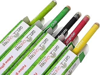 GIFTONETREE Plantable Seed Pencils | Pack of 15 Single Pencils | Best for Distributing in School on Birthday | Return Gift (1 Pencil in Box, 15, count)