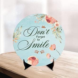 Showpiece for Home and Office Decor | Wooden Stylish Quotes Don't Forgot to Smile for Table | Office Desk | Living Room | Modern Art Design| Motivational Show Piece Printed (SP_1202)