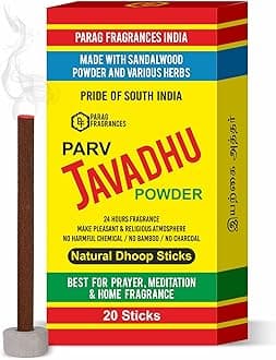 Parag Fragrances Javadhu Dhoop Sticks Charcoal, Bamboo & Chemical Free/Long Lasting & Highly Spreading Fragrance for Pooja/Home Fragrance