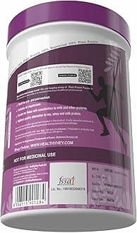 HealthyHey Nutrition Plant Protein Powder, Protein, Low Net Carbs, Non Dairy, Gluten Free, Lactose Free, No Sugar Added, Soy Free, Non-GMO - 500gm (Chocolate)