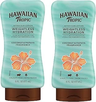 Weightless Hydration After Sun Lotion with Aloe, 6Fl Oz Twin Pack, Hawaiian Tropic Lotion, Moisturizing Lotion, After Sun Care, After Sun Moisturizer, 6Fl Oz each